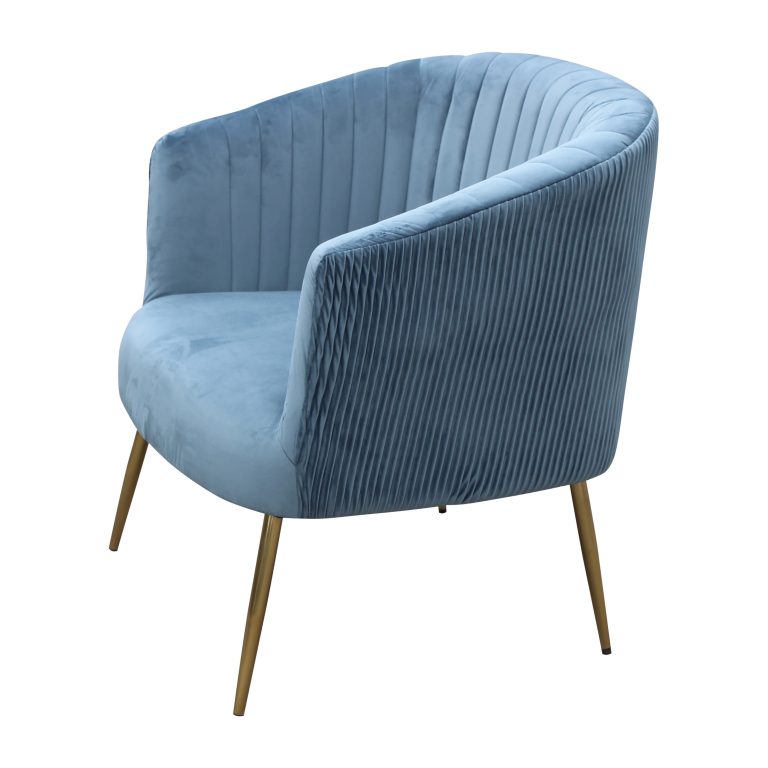 Perla Chair Velvet Fluted Back Gold Legs